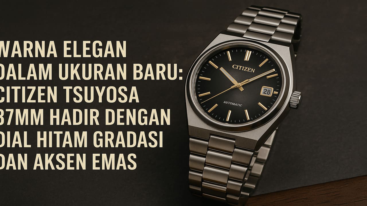 Citizen Tsuyosa NJ0200-50E 37mm Hadir dengan Dial Hitam Gradasi dan Aksen Emas