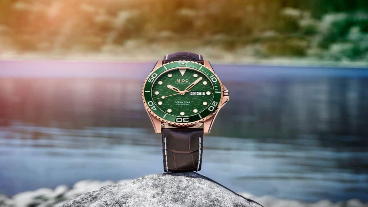 Mido Ocean Star 200C Keanggunan Dial Hijau dalam Balutan Casing PVD Rose Gold