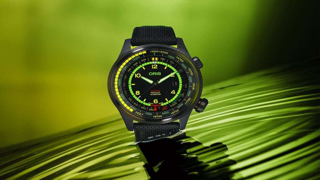 Oris x Bamford ProPilot Altimeter Mission Control Jam Pilot dengan Altimeter Mekanis